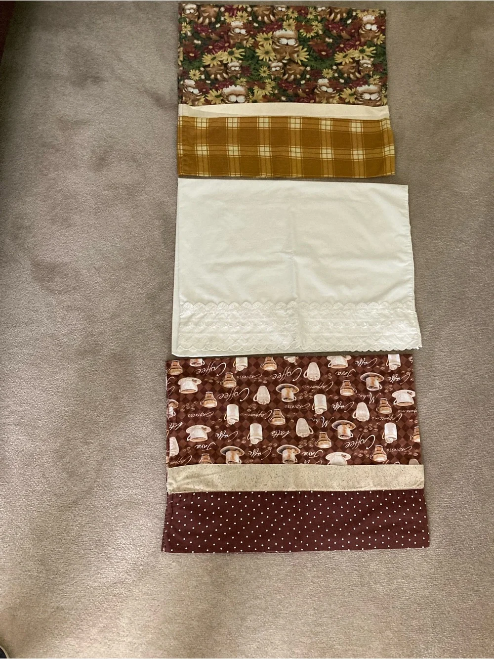 A Bundle Of 3 Vintage Pillowcases